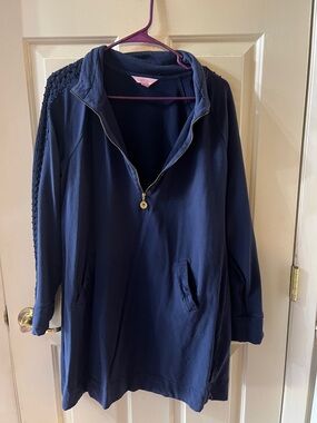 Lilly Pulitzer | Dresses | Lilly Pulitzer Pilar Tunic Linen Shirt Dress In  Blue Patterned Size Xlarge | Poshmark